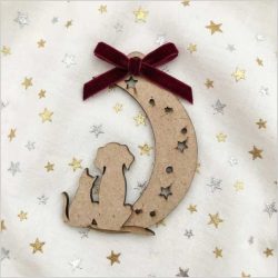 Bola Navidad mascotas sobre la luna