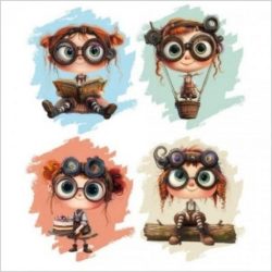 Transfer 25x30 chicas Steampunk