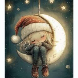 Transfer 25x30 niña en la luna 36