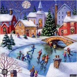 Servilletas Navidad paisaje
