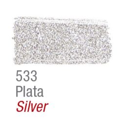 Pintura tela Acrilex plata metal 533